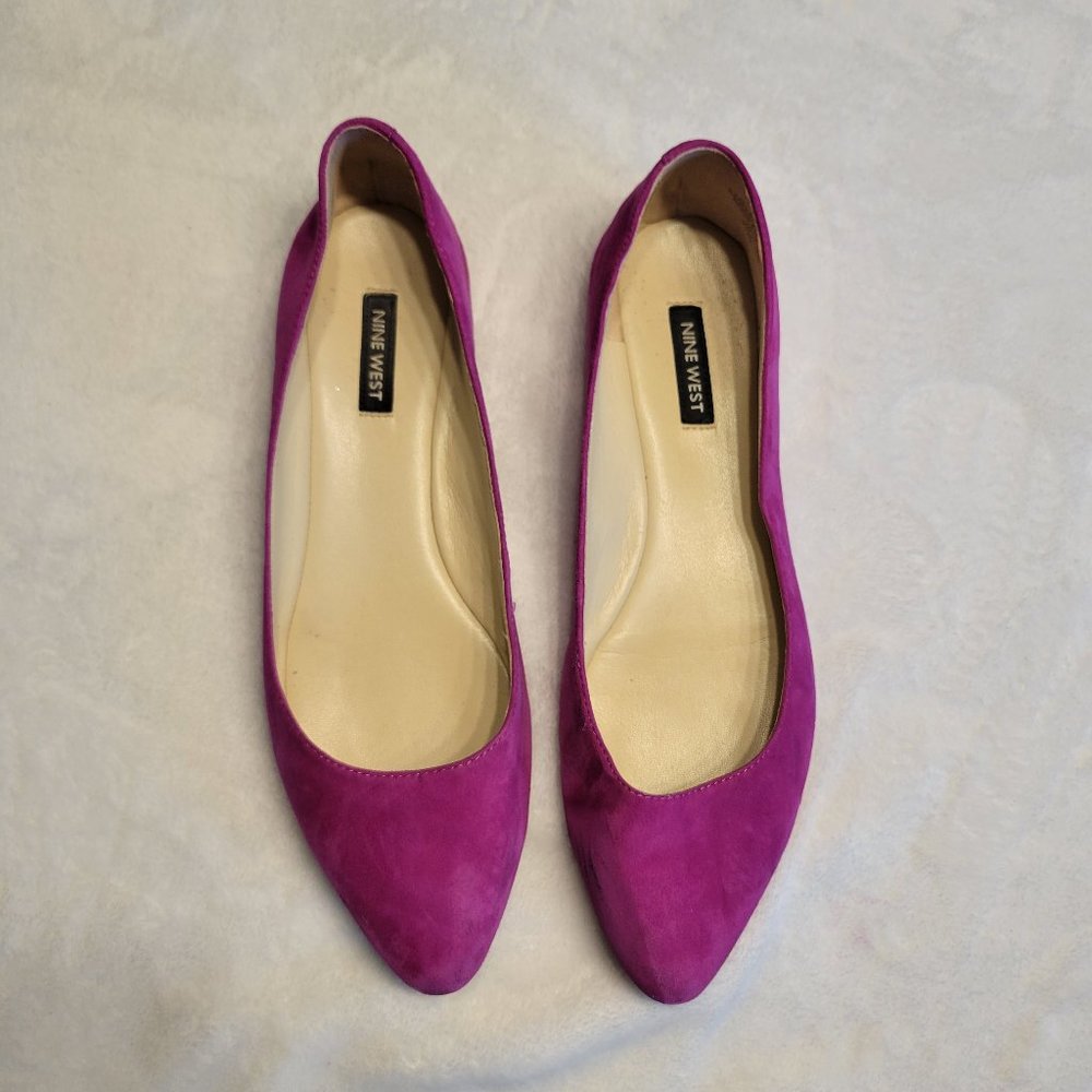 Nine West Speakup Leather Pointed Toe Flats 8.5M